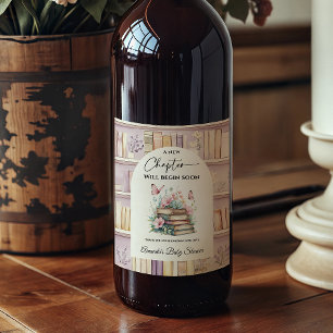 Etiqueta Para Botella De Vino Capítulo Nuevo Poetcore Libro Rosa Fiesta de Bebé