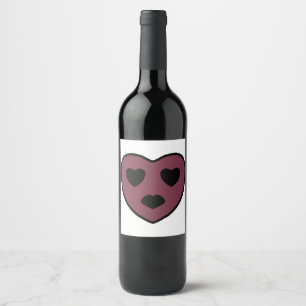 Etiqueta Para Botella De Vino Cara de corazón