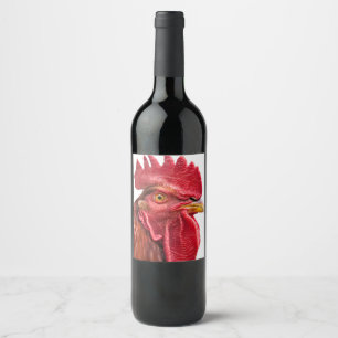 Etiqueta Para Botella De Vino Cara del gallo