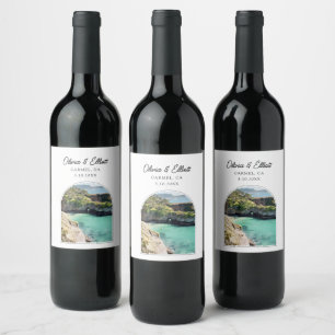 Etiqueta Para Botella De Vino Carmel California Wedding Favor