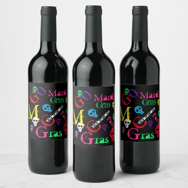 ETIQUETA PARA BOTELLA DE VINO CARNAVAL (Botellas)