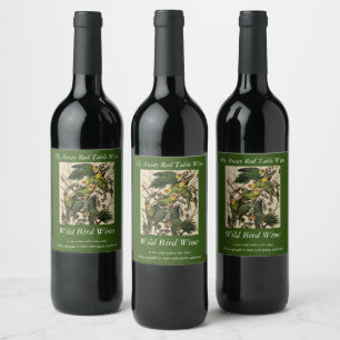 Etiqueta Para Botella De Vino Carolina Parrot de Aves de América de Audubon