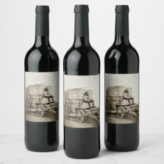Etiqueta Para Botella De Vino Carro de Fotografía de Roger Fenton Realismo Fotog