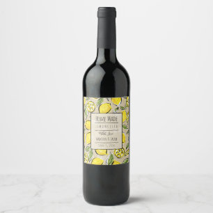Etiqueta Para Botella De Vino Casa dulce Lemon