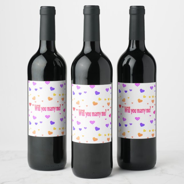 Etiqueta Para Botella De Vino Cásate conmigo, (Botellas)