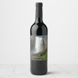 Etiqueta Para Botella De Vino Cascada Vernal I en el Parque Nacional Yosemite