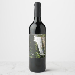 Etiqueta Para Botella De Vino Cascada Vernal II en el Parque Nacional Yosemite