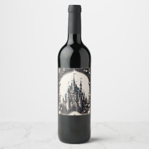 Etiqueta Para Botella De Vino Castillo Floral de Fairytale