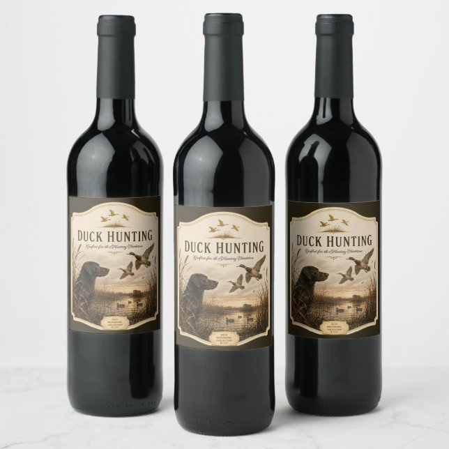 Etiqueta Para Botella De Vino Caza de patos  (Botellas)