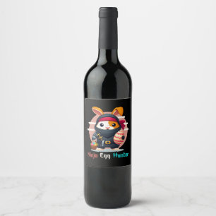 Etiqueta Para Botella De Vino Cazador de huevos ninja