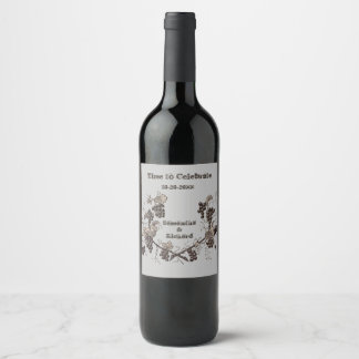 Etiqueta Para Botella De Vino Celebración boda Vines Vintage Vines Elegant