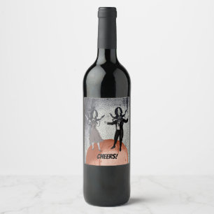 Etiqueta Para Botella De Vino Celebración de baile de alienígenas