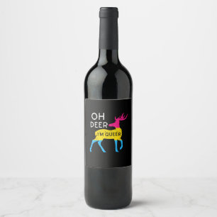 Etiqueta Para Botella De Vino Celebración de la bandera del orgullo colorida Oh