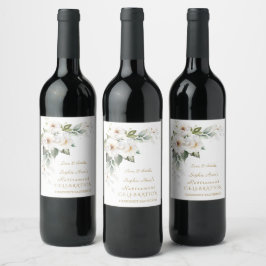 Etiqueta Para Botella De Vino Celebración de la jubilación de Rosas salvajes bla