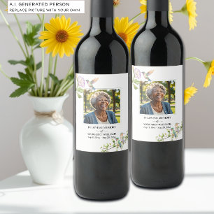 Etiqueta Para Botella De Vino Celebración De La Vida Colibríes Floral 