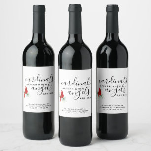 Etiqueta Para Botella De Vino Celebración de la vida por el recuerdo cardinal