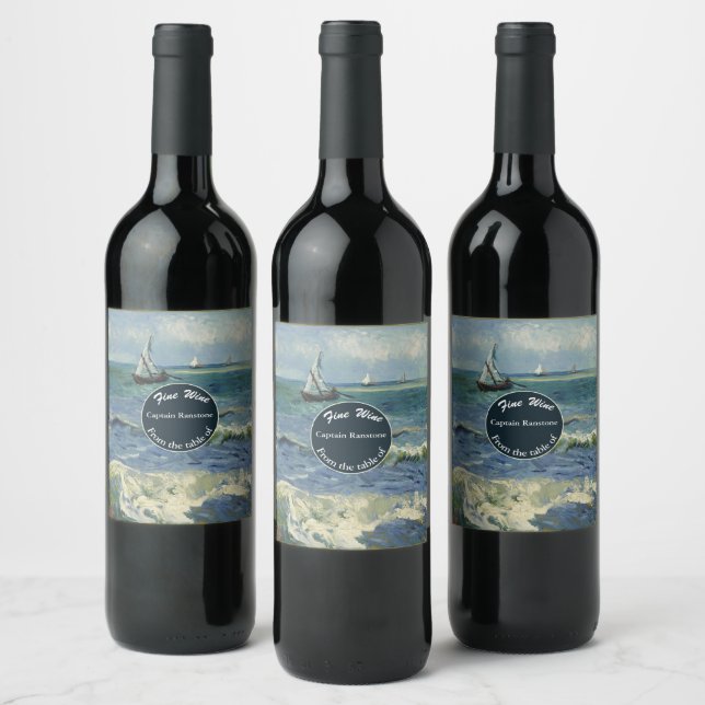 Etiqueta Para Botella De Vino Celebración del tema náutico (Botellas)