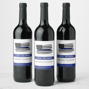 Etiqueta Para Botella De Vino Celebración personalizada de jubilación de la poli