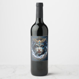 Etiqueta Para Botella De Vino Celestia – Guardiana del Cielo Infinito. 