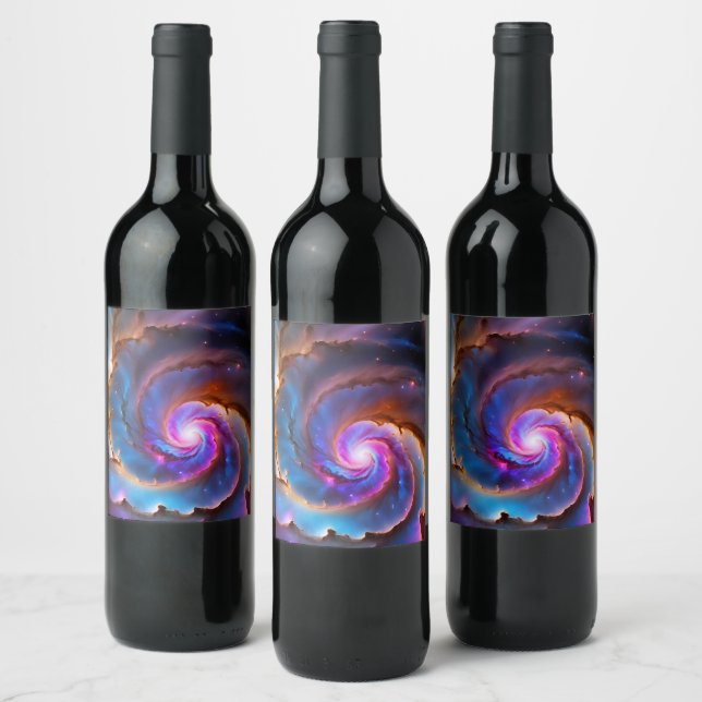 Etiqueta Para Botella De Vino "Celestio" - Nebulosa y galaxias (Botellas)