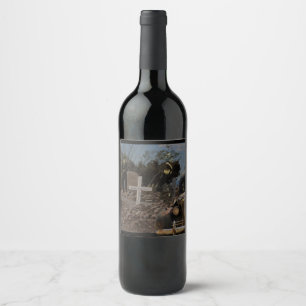 Etiqueta Para Botella De Vino Cementerio Embrujado en Tombstone