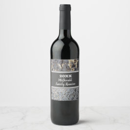 Etiqueta Para Botella De Vino Cena anual de Reunión Familiar: Mosaico Gris Negro