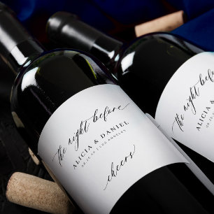 Etiqueta Para Botella De Vino Cena de ensayo la noche antes de la boda