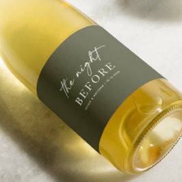 Etiqueta Para Botella De Vino Cena de ensayo verde oliva | Noche antes del guión