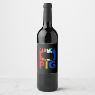 Etiqueta Para Botella De Vino Cerdo guineano - Viñeta que amo a mi cerdo guinean