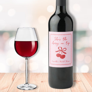 Etiqueta Para Botella De Vino Cerezo en la parte superior de la mano de la barba