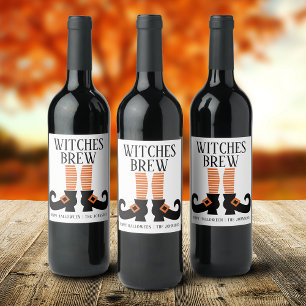Etiqueta Para Botella De Vino Cerveza de Brujas de Halloween Personalizada