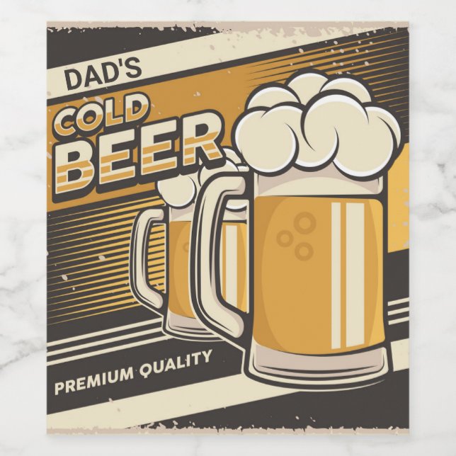 Etiqueta Para Botella De Vino Cerveza fría DAD Classic (Etiqueta única)