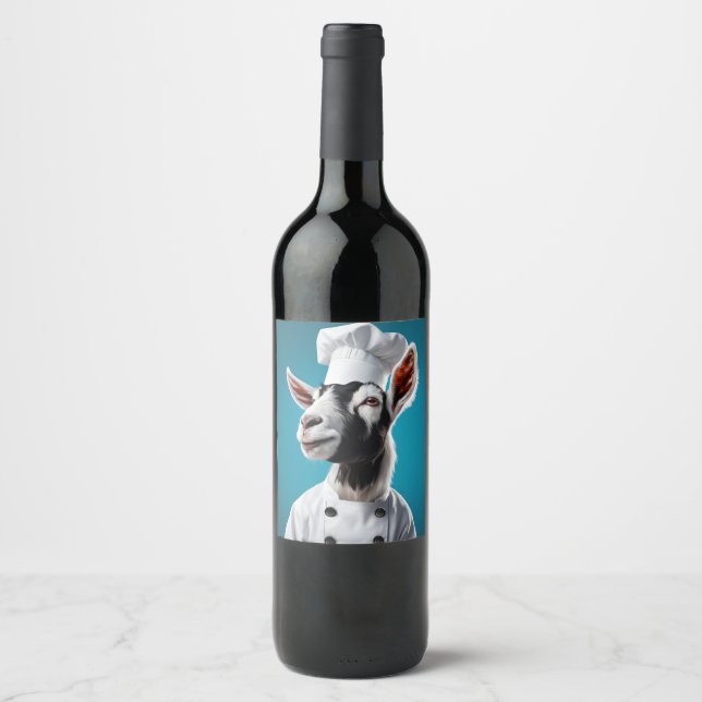 Etiqueta Para Botella De Vino Chef Goat (Anverso)