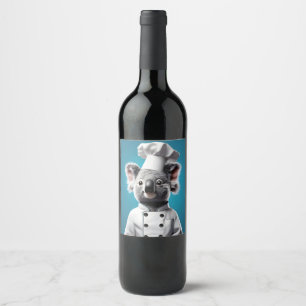 Etiqueta Para Botella De Vino Chef Koala
