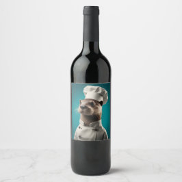 Etiqueta Para Botella De Vino Chef Otter