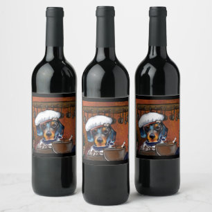 Etiqueta Para Botella De Vino Chefs Dachshund