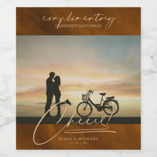 Etiqueta Para Botella De Vino Cheque de mármol moderno foto de Gold ID816