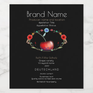 Etiqueta Para Botella De Vino Cherry Sweet Young Wine