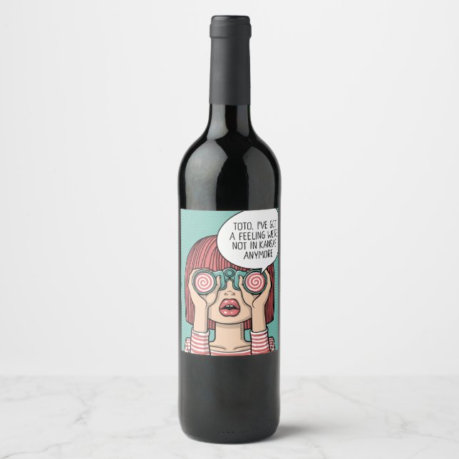 Etiqueta Para Botella De Vino Chica con Ilustracion de Binoculares (Anverso)