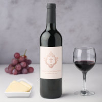 Chica Confirmación Escudo Rosa Elegante Cruz de Vi