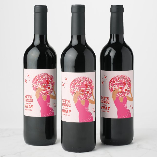 Etiqueta Para Botella De Vino Chica Disco (Botellas)