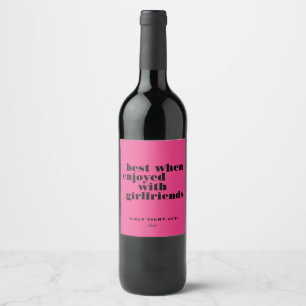 Etiqueta Para Botella De Vino Chica Noche fuera Disfruta con tus novias