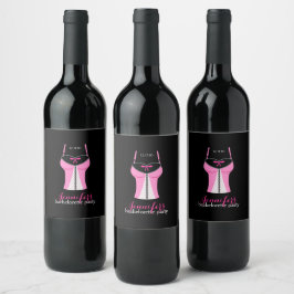 Etiqueta Para Botella De Vino Chicas de Bustista Rosa Noche Fuera Bachelorette