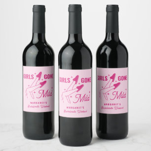Etiqueta Para Botella De Vino Chicas se han vuelto modestos rosados Spa Bachelor