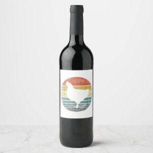 Etiqueta Para Botella De Vino Chicken Lover Regalos Funny Granjero Retro Vintage