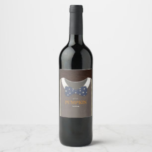Etiqueta Para Botella De Vino Chico ducha de bebé autum otoño azul burlap bodysu