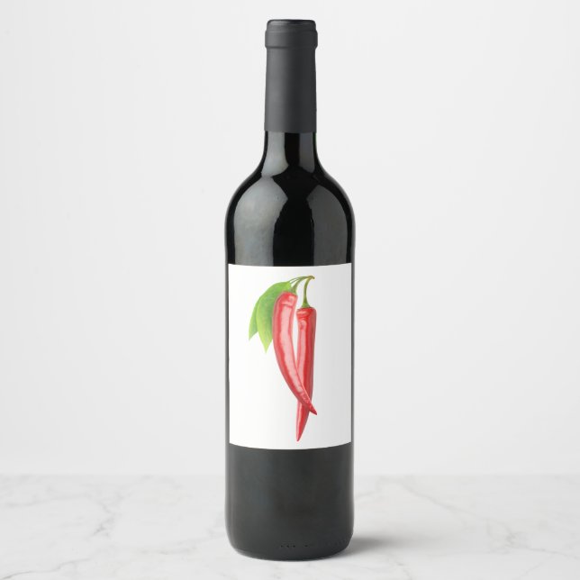 Etiqueta Para Botella De Vino Chillies (Anverso)