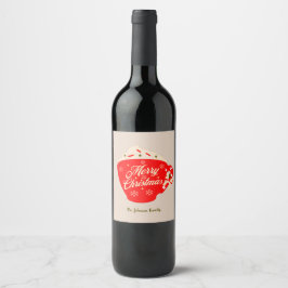 Etiqueta Para Botella De Vino Chocolate Caliente Feliz Navidad Bronceado