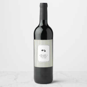 Etiqueta Para Botella De Vino Chorreada Moderna y Minimalista para Baby Shower d