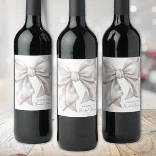 Etiqueta Para Botella De Vino Chorro de Ducha Nupcial Elegante Personalizado